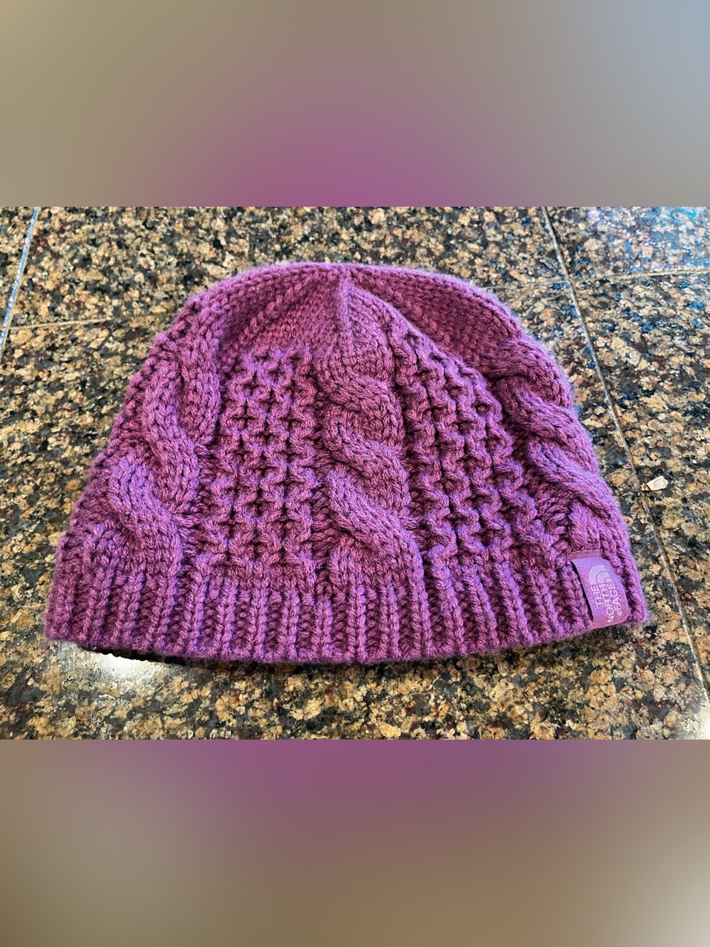 The North Face Purple Cable Knit Beanie
